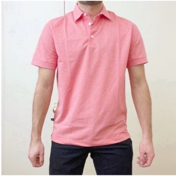 Mizzen+Main Wilson Golf Polo Shirt Red Heather Men’s Size Medium New Trim Fit - Picture 1 of 10